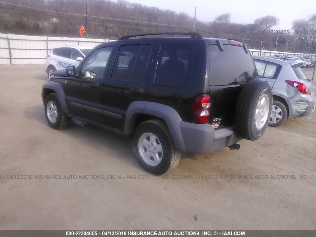 1J8GL48K65W692491 - 2005 JEEP LIBERTY SPORT 黑色 照片 3