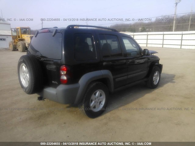 1J8GL48K65W692491 - 2005 JEEP LIBERTY SPORT 黑色 照片 4
