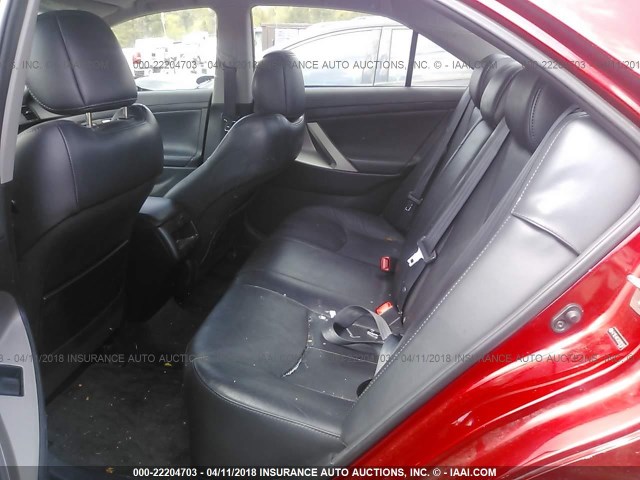 4T1BE46K58U200107 - 2008 TOYOTA CAMRY CE/LE/XLE/SE RED photo 8