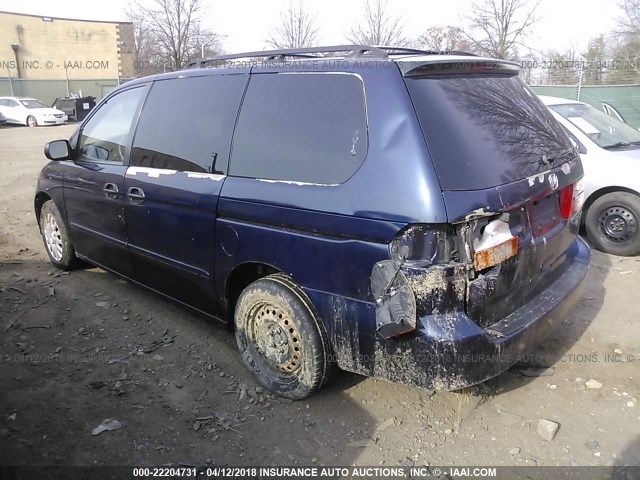 5FNRL185X3B107258 - 2003 HONDA ODYSSEY LX Dark Blue photo 3