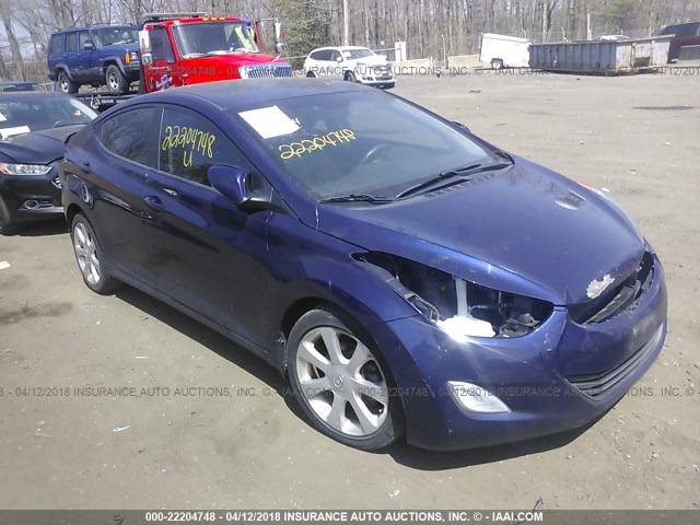 5NPDH4AE7DH200846 - 2013 HYUNDAI ELANTRA GLS/LIMITED BLUE photo 1