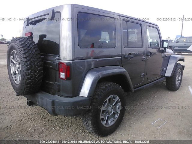 1C4BJWFG8GL253685 - 2016 JEEP WRANGLER UNLIMITE RUBICON GRAY photo 4