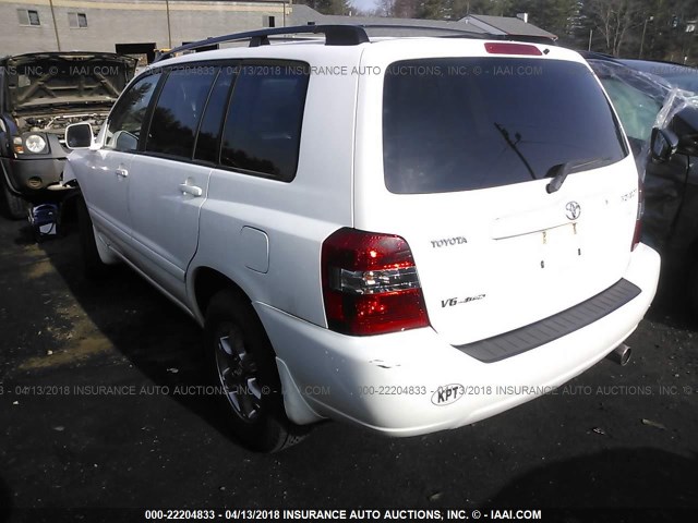 JTEEP21A950130883 - 2005 TOYOTA HIGHLANDER LIMITED WHITE photo 3