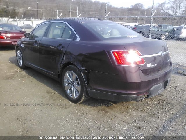 1FAHP2FW0BG142080 - 2011 FORD TAURUS LIMITED BURGUNDY photo 3