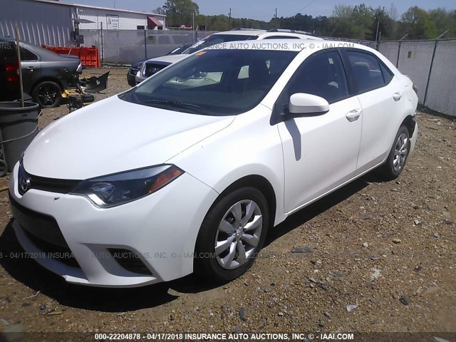 5YFBURHEXFP267100 - 2015 TOYOTA COROLLA L/LE/LE PLS/PRM/S/S PLS WHITE photo 2