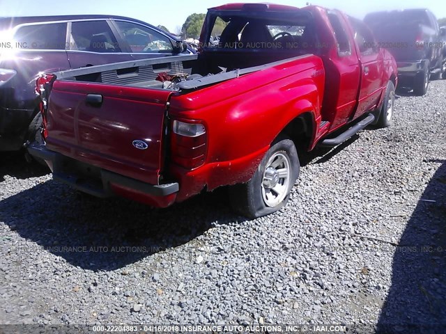 1FTYR14U42PA76424 - 2002 FORD RANGER SUPER CAB RED photo 4