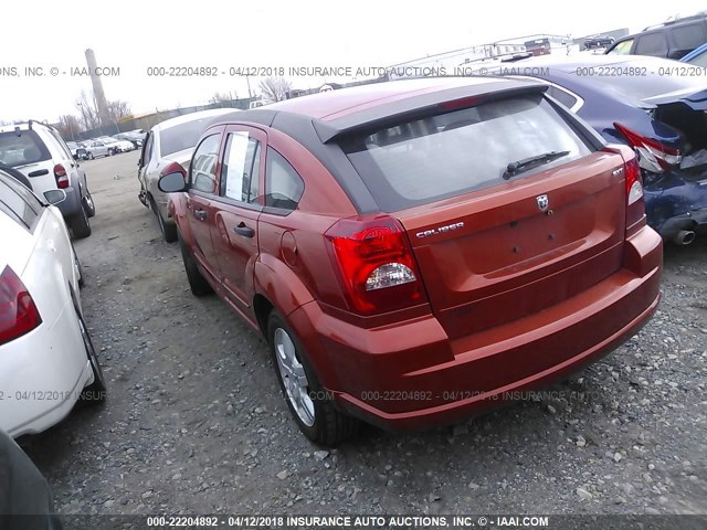 1B3HB48B57D408198 - 2007 DODGE CALIBER SXT ORANGE photo 3