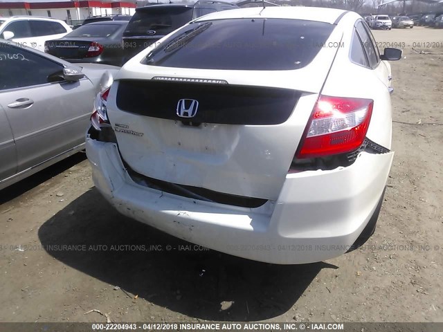 5J6TF2H55AL010122 - 2010 HONDA ACCORD CROSSTOUR EXL WHITE photo 6