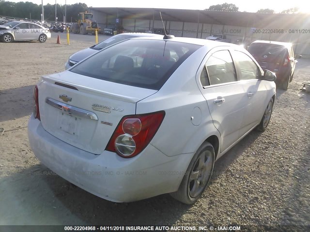 1G1JE5SB6F4201011 - 2015 CHEVROLET SONIC LTZ WHITE photo 4