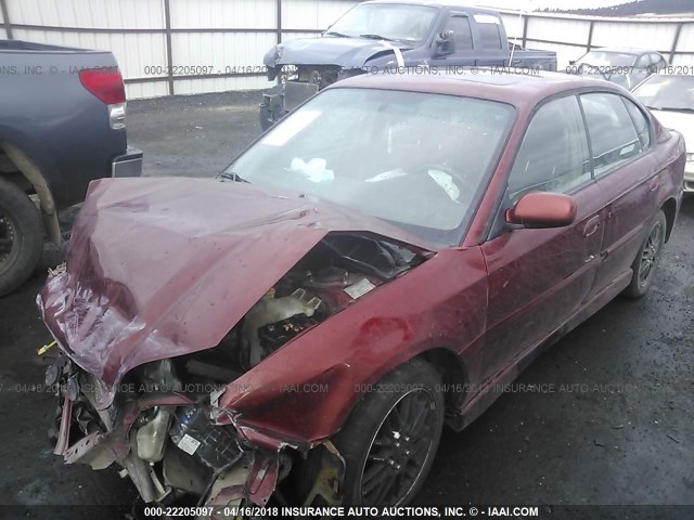 4S3BE645026212769 - 2002 SUBARU LEGACY GT RED photo 2