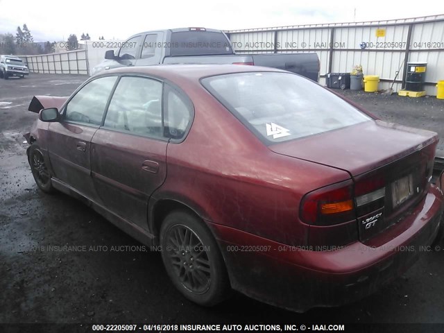 4S3BE645026212769 - 2002 SUBARU LEGACY GT RED photo 3