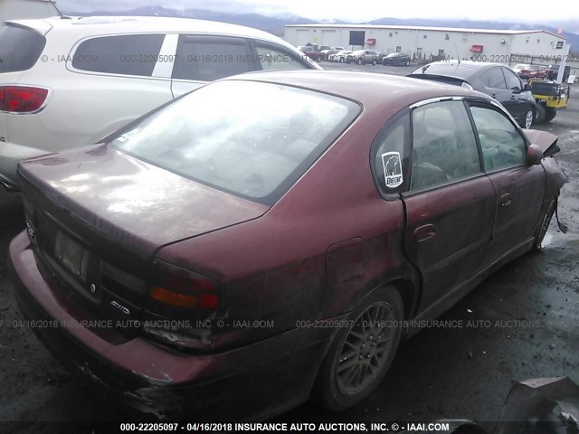 4S3BE645026212769 - 2002 SUBARU LEGACY GT RED photo 4