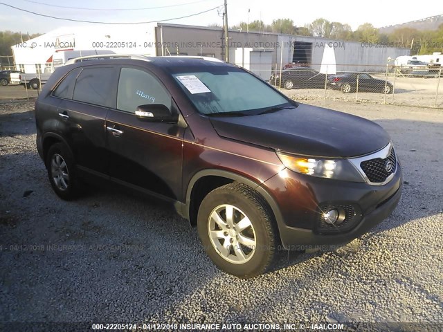 5XYKT4A18BG130443 - 2011 KIA SORENTO LX MAROON photo 1