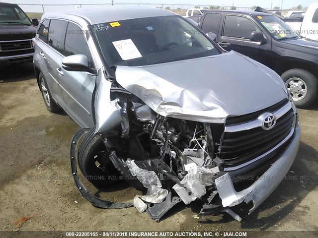 5TDZKRFH0ES022281 - 2014 TOYOTA HIGHLANDER LE/LE PLUS ვერცხლისფერი ფოტო 1