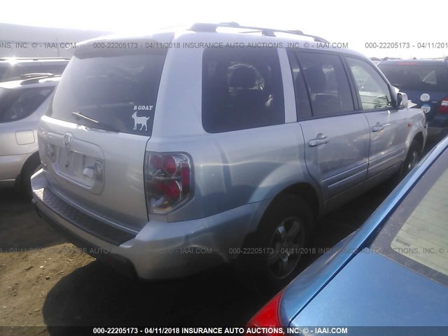 5FNYF28736B011373 - 2006 HONDA PILOT EX SILVER photo 4