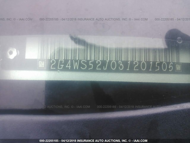 2G4WS52J031201506 - 2003 BUICK CENTURY CUSTOM SILVER photo 9