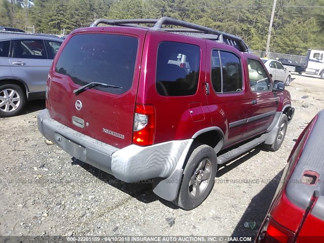 5N1ED28T63C628521 - 2003 NISSAN XTERRA XE/SE RED photo 4