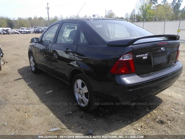 1FAFP34N27W345749 - 2007 FORD FOCUS ZX4/S/SE/SES BLACK photo 3