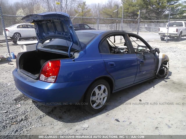 KMHDN46DX6U356229 - 2006 HYUNDAI ELANTRA GLS/GT/LIMITED BLUE photo 4