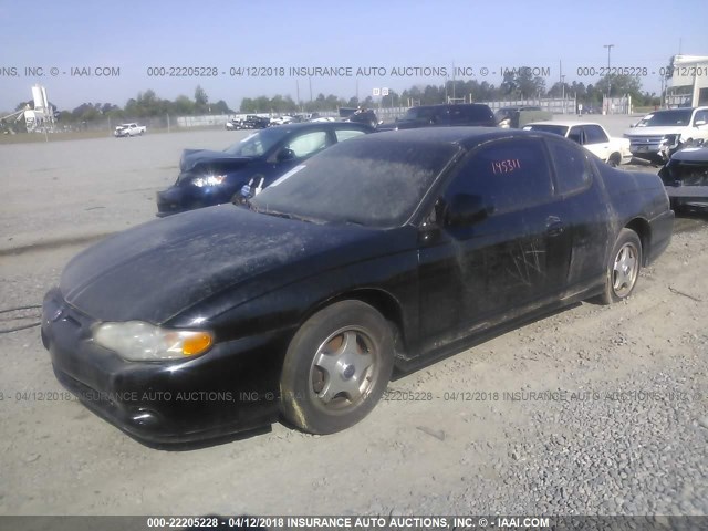 2G1WW12E159283487 - 2005 CHEVROLET MONTE CARLO LS BLACK photo 2