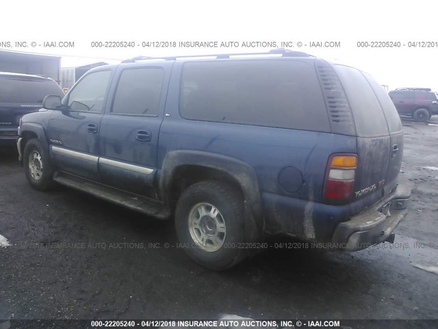 3GKFK16Z52G261174 - 2002 GMC YUKON XL K1500 BLUE photo 3