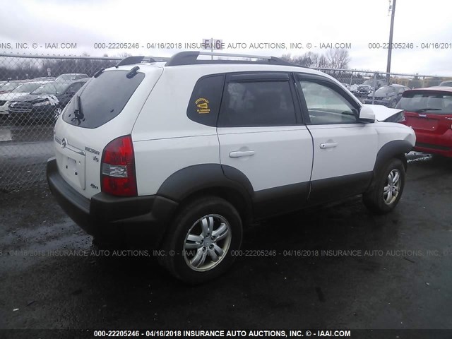 KM8JN72D56U303755 - 2006 HYUNDAI TUCSON GLS/LIMITED WHITE photo 4