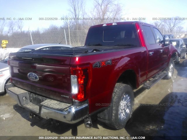 1FT7W2B67HED32011 - 2017 FORD F250 SUPER DUTY RED photo 4
