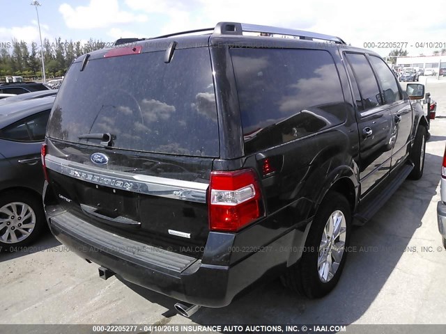 1FMJK1KT0GEF52599 - 2016 FORD EXPEDITION EL LIMITED BLACK photo 4