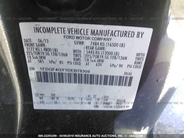 1FDGF4GY1DEB78309 - 2013 FORD F450 SUPER DUTY BLACK photo 10