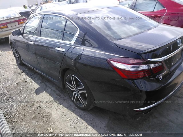 1HGCR2F5XGA021235 - 2016 HONDA ACCORD SPORT 黑色 照片 3