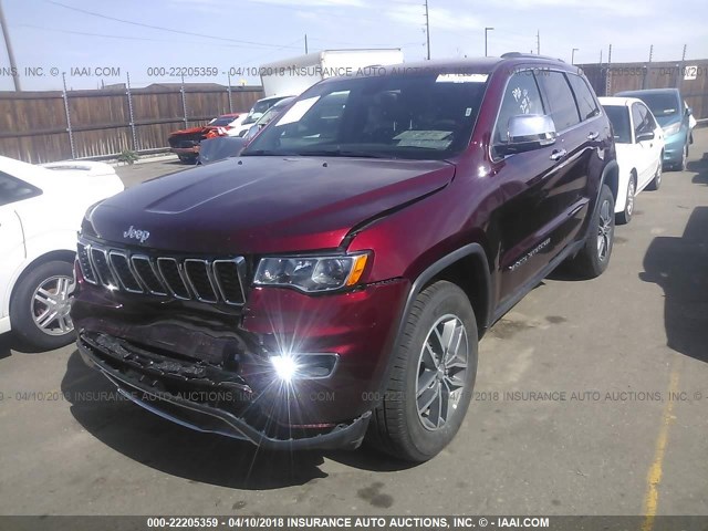 1C4RJFBG7JC293154 - 2018 JEEP GRAND CHEROKEE LIMITED RED photo 2