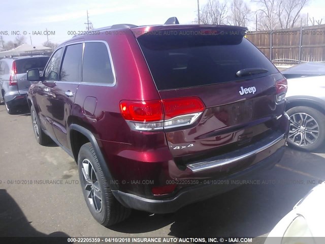 1C4RJFBG7JC293154 - 2018 JEEP GRAND CHEROKEE LIMITED RED photo 3