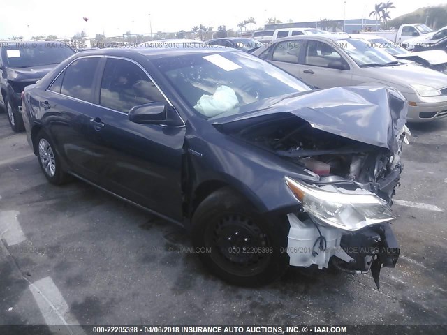 4T1BD1FK1CU001405 - 2012 TOYOTA CAMRY HYBRID/LE/XLE GRAY photo 1