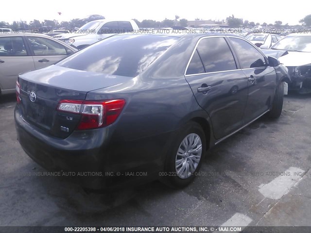 4T1BD1FK1CU001405 - 2012 TOYOTA CAMRY HYBRID/LE/XLE GRAY photo 4