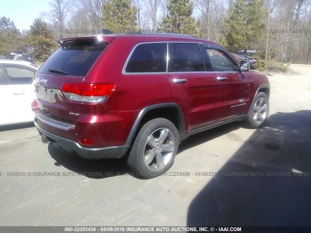 1C4RJFBG0EC254329 - 2014 JEEP GRAND CHEROKEE LIMITED RED photo 4