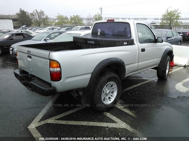 5TENM92NX1Z864482 - 2001 TOYOTA TACOMA PRERUNNER SILVER photo 4