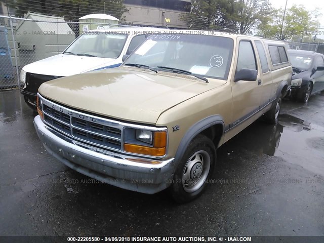 1B7FL23X5MS359263 - 1991 DODGE DAKOTA GOLD photo 2