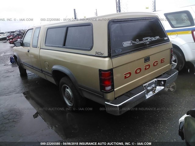 1B7FL23X5MS359263 - 1991 DODGE DAKOTA GOLD photo 3