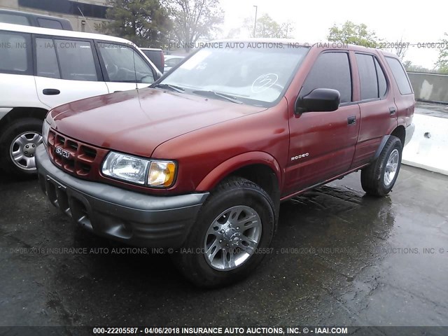 4S2CK58D4Y4354852 - 2000 ISUZU RODEO S BURGUNDY photo 2