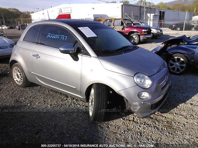 3C3CFFCR2FT624259 - 2015 FIAT 500 LOUNGE SILVER photo 1