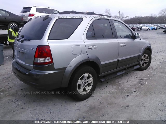 KNDJC733035168707 - 2003 KIA SORENTO EX/LX SILVER photo 4