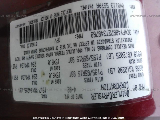 3C4FY48B72T348769 - 2002 CHRYSLER PT CRUISER CLASSIC 红色 照片 9