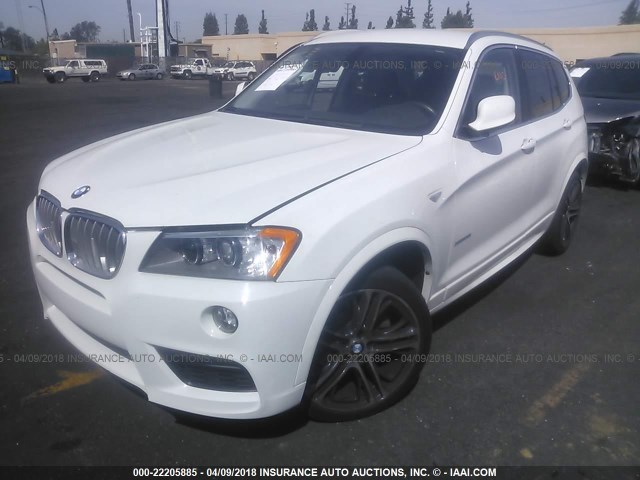 5UXWX7C57BL730008 - 2011 BMW X3 XDRIVE35I WHITE photo 2