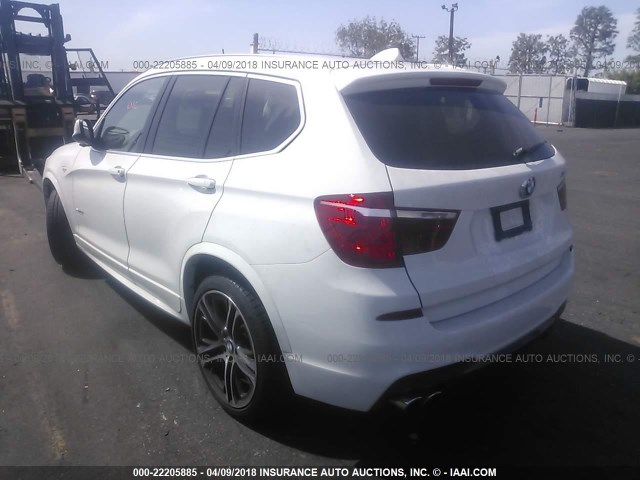 5UXWX7C57BL730008 - 2011 BMW X3 XDRIVE35I WHITE photo 3