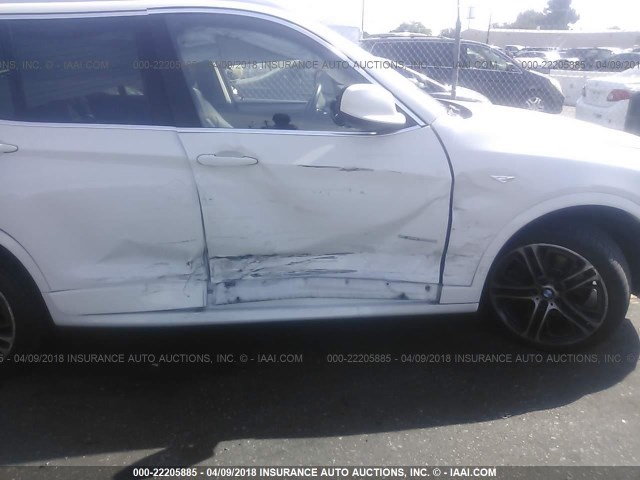 5UXWX7C57BL730008 - 2011 BMW X3 XDRIVE35I WHITE photo 6