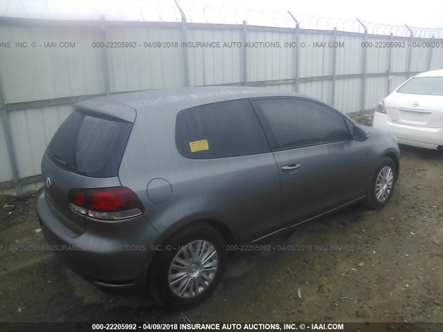 WVWBA7AJ0AW277686 - 2010 VOLKSWAGEN GOLF GRAY photo 4