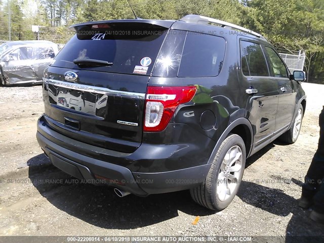 1FM5K7D85DGB69304 - 2013 FORD EXPLORER XLT BLACK photo 4