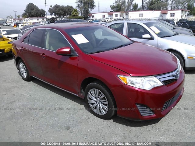 4T1BF1FK6EU817426 - 2014 TOYOTA CAMRY L/SE/LE/XLE RED photo 1