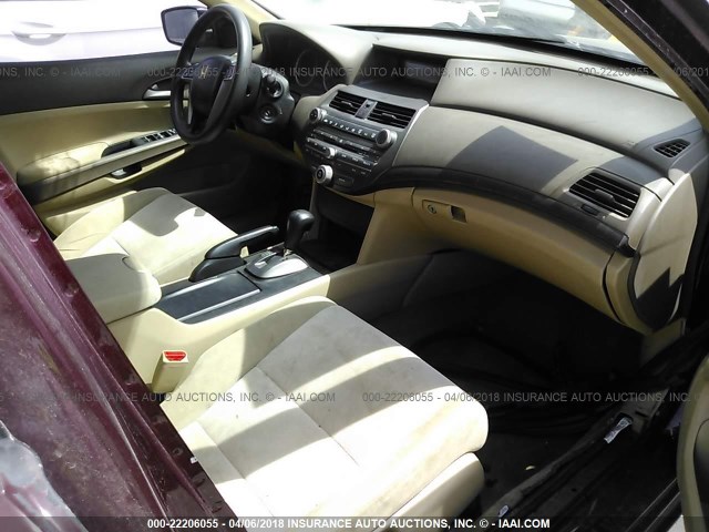 1HGCP2F4XAA075610 - 2010 HONDA ACCORD LXP MAROON photo 5