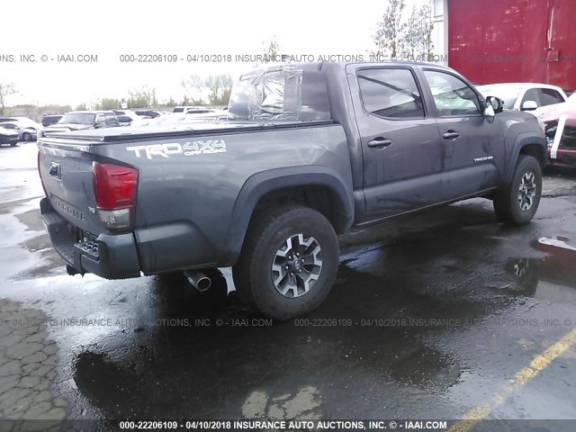 3TMCZ5ANXHM074836 - 2017 TOYOTA TACOMA DBL CAB/SR/TRDSPT/OR/PRO ნაცრისფერი ფოტო 4